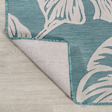 Tobago High-low Two-tone Monstera Leaf Indoor/Outdoor Area Rug